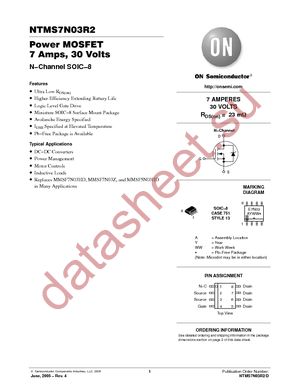 NTMS7N03R2 datasheet  